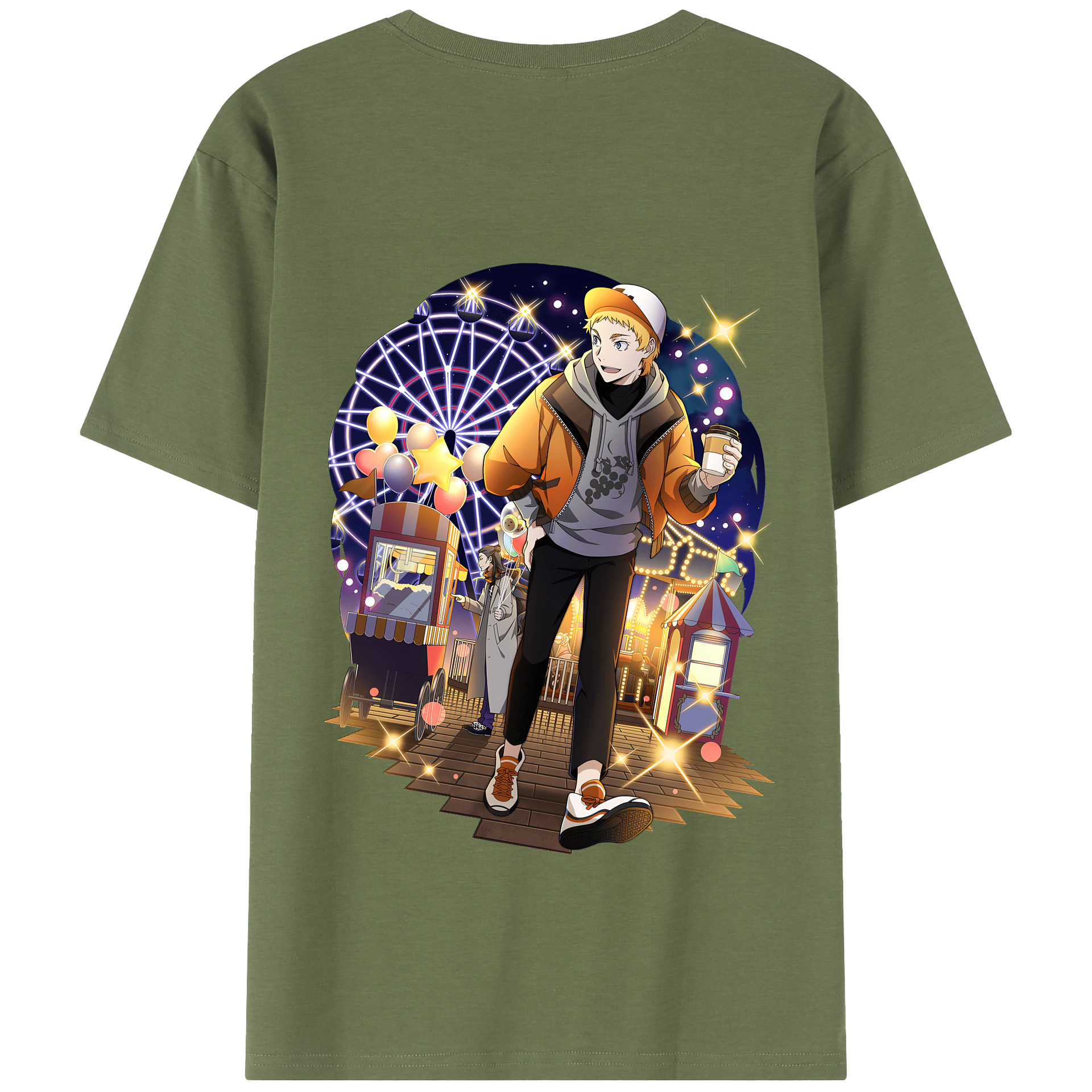 （画像用） 文豪ストレイドッグス Bungo Stray Dogs 綿100％半袖Tシャツ（背面プリント）